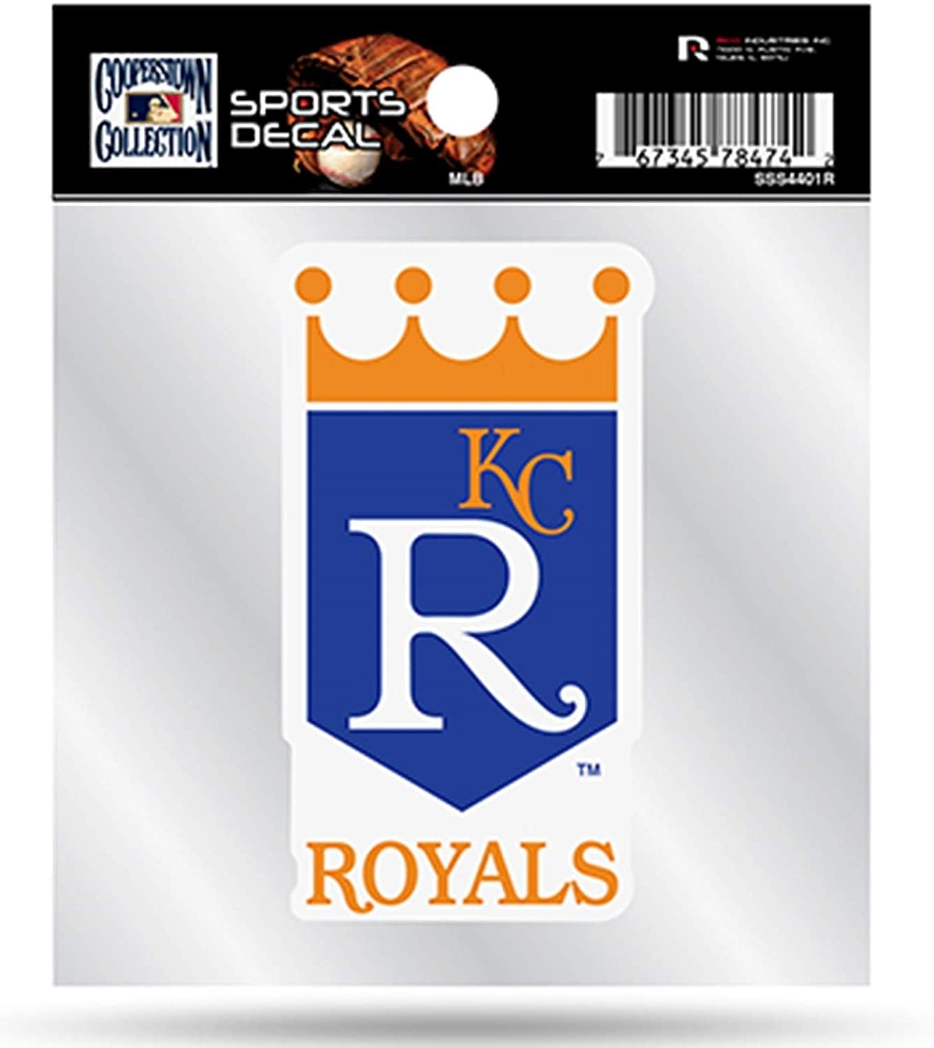 Kansas City Royals Retro Logo Premium 4x4 Decal with Clear Backing Flat Vinyl Auto Home Sticker Baseball