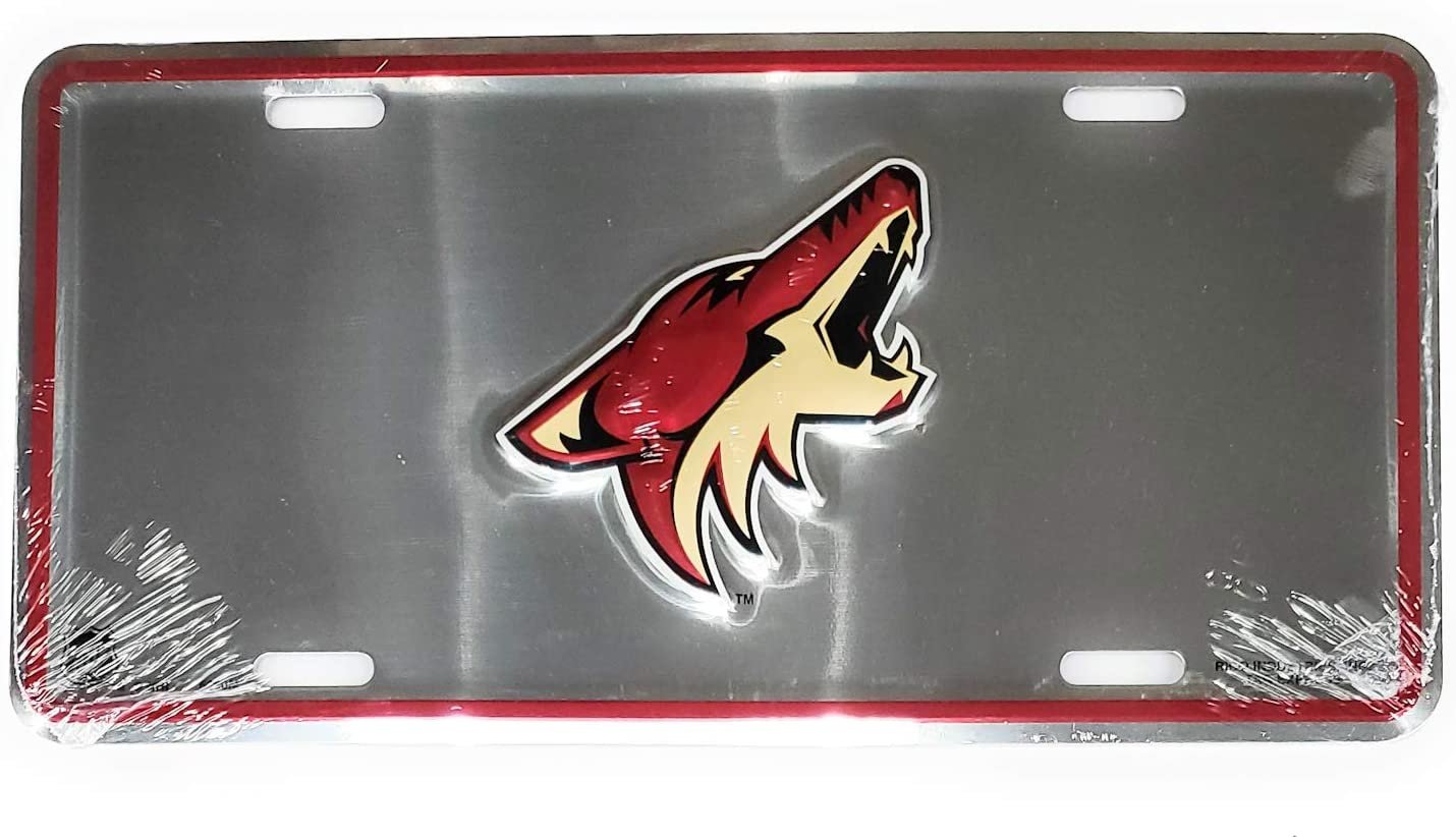 Arizona Coyotes Metal Auto Tag License Plate, Retro Logo Design, 6x12 Inch