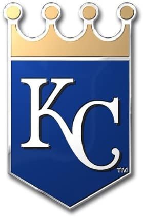 Kansas City Royals Auto Emblem, Aluminum Metal, Embossed Team Color, Raised Decal Sticker, Full Adhesive Backing