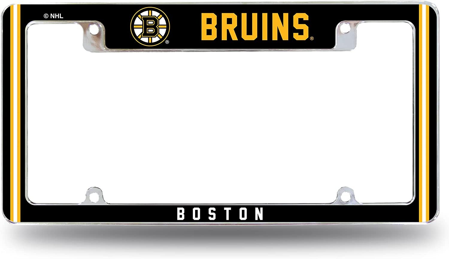 Boston Bruins Metal License Plate Frame Chrome Tag Cover Alternate Design 6x12 Inch