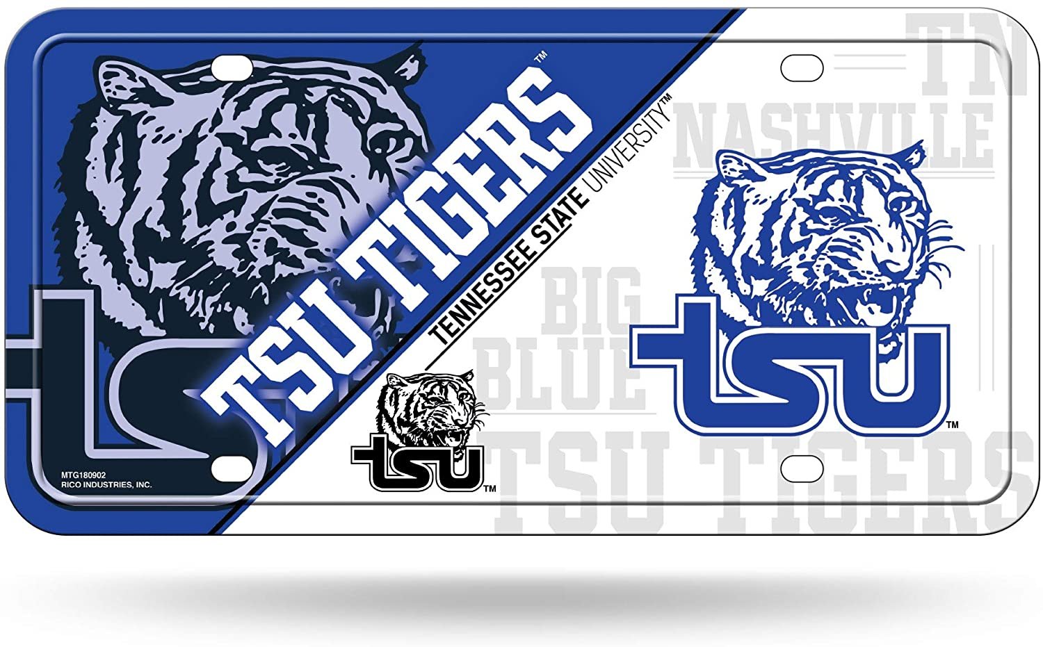 Tennessee State University Tigers Metal Tag License Plate Split Design 6x12 Inch