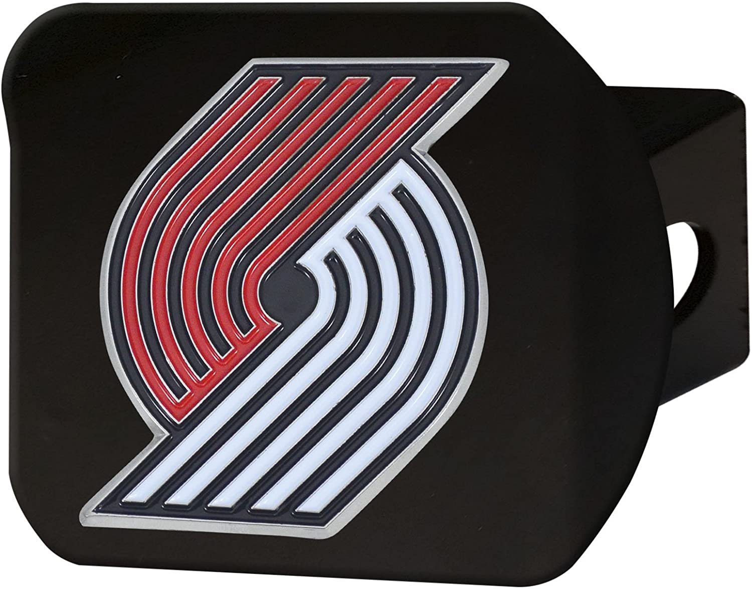 Portland Trail Blazers Solid Metal Black Hitch Cover with Color Metal Emblem 2 Inch Square Type III
