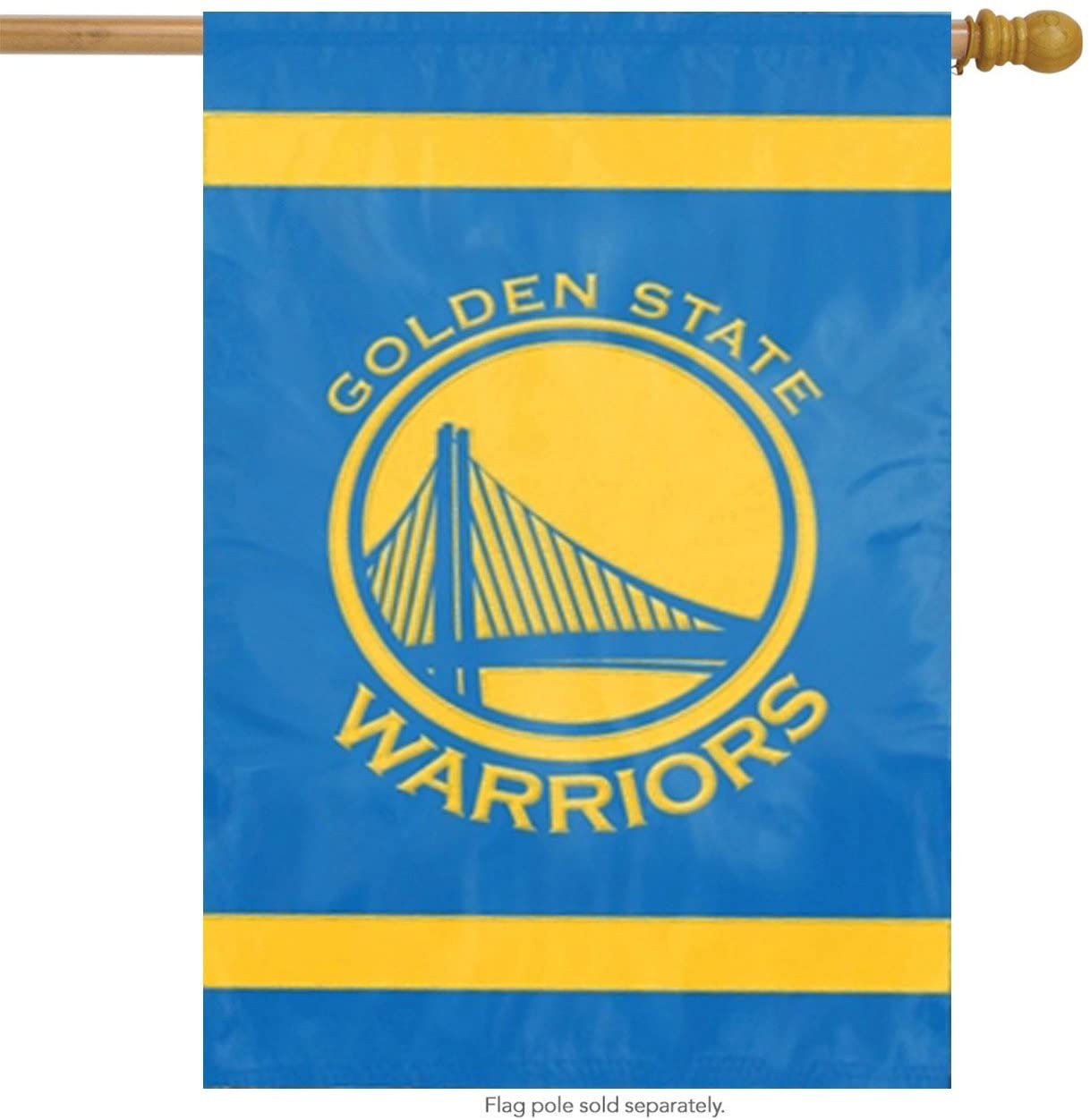 Golden State Warriors Premium 28x44 Inch House Banner Flag, Double Sided, Embroidered, Outdoor Indoor Use