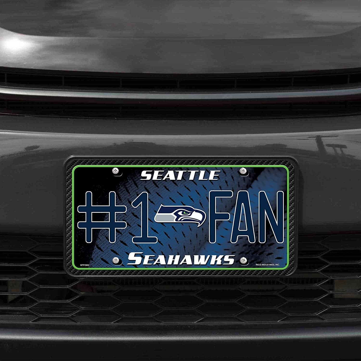 Seattle Seahawks Metal Auto Tag License Plate, #1 Fan Design, 12x6 Inch
