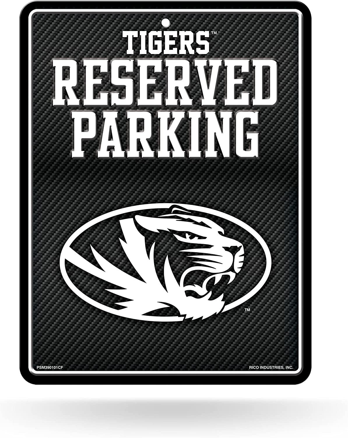 University of Missouri Tigers Metal Parking Novelty Wall Sign 8.5 x 11 Inch Carbon Fiber Design