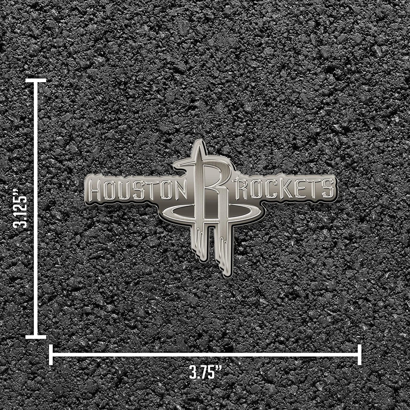 Houston Rockets Solid Metal Auto Emblem Antique Nickel for Car/Truck/SUV