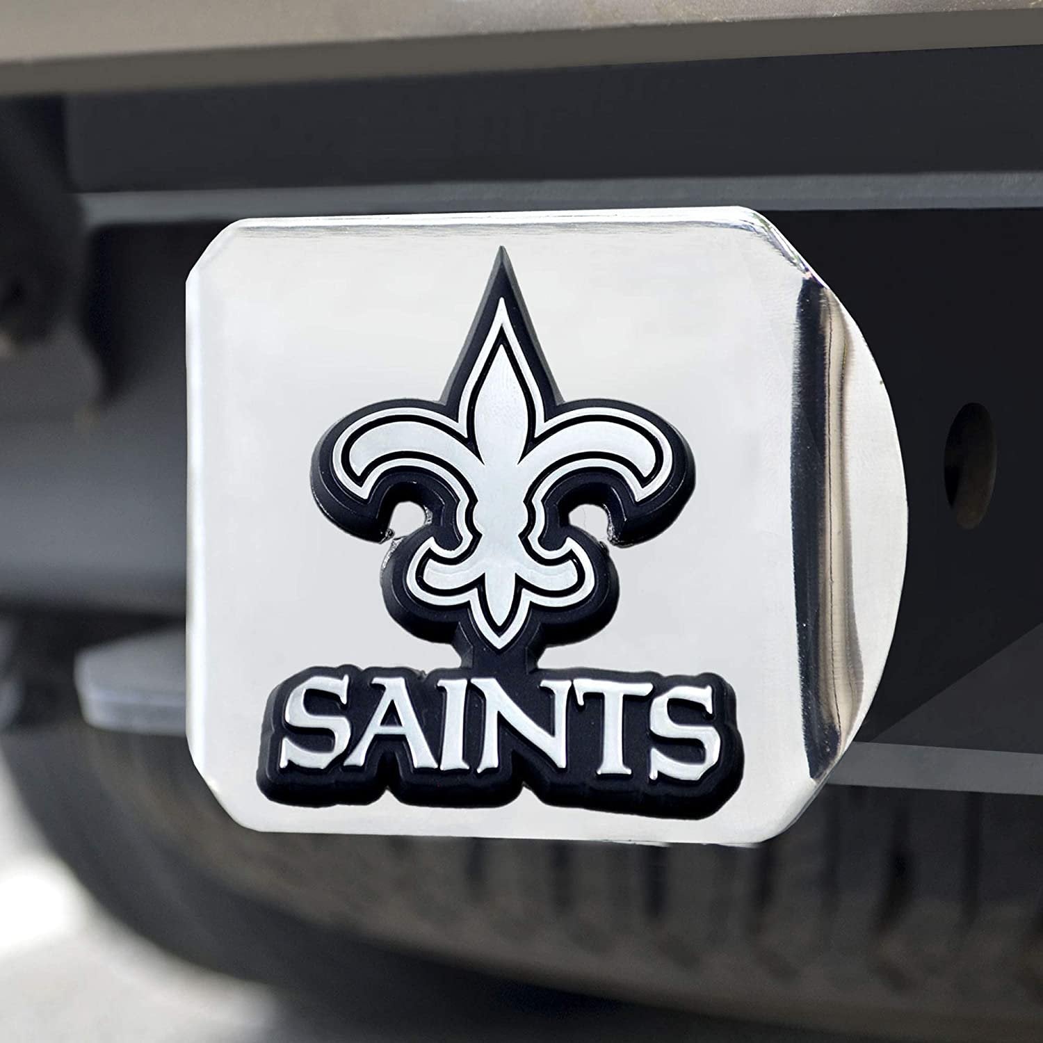 New Orleans Saints Hitch Cover Solid Metal with Raised Chrome Metal Emblem 2" Square Type III