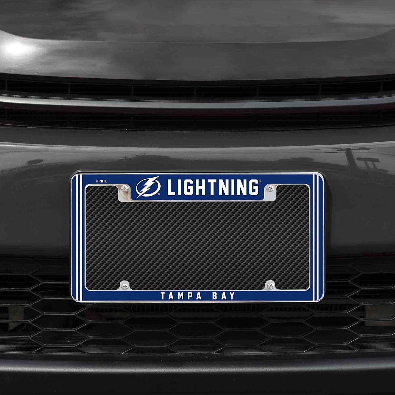Tampa Bay Lightning Metal License Plate Frame Chrome Tag Cover Alternate Design 6x12 Inch