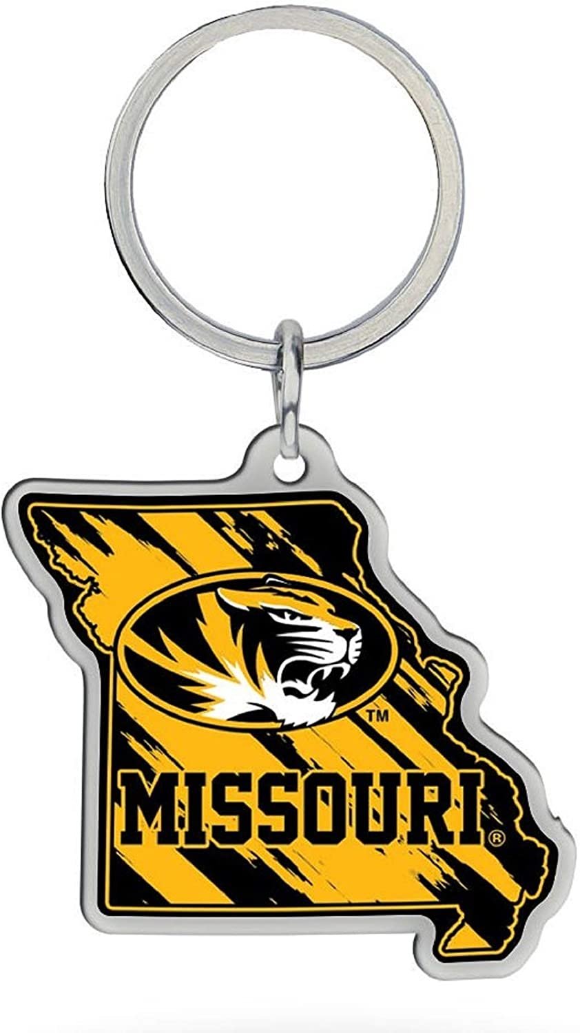 Rico NCAA Missouri University - Missouri Shaped Keychain