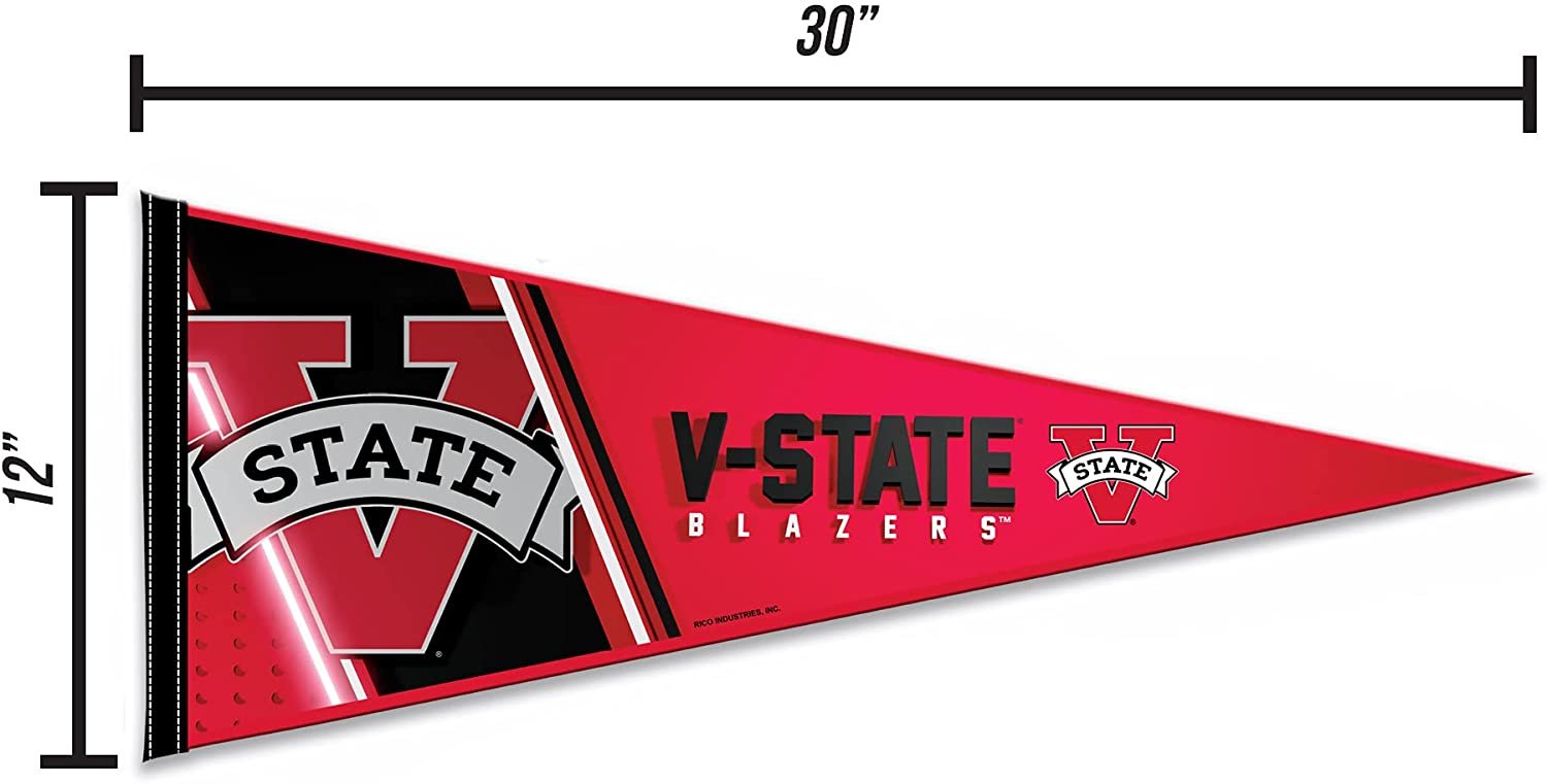 Valdosta State University Blazers Soft Felt Pennant, Primary Design, 12x30 Inch, Easy To Hang