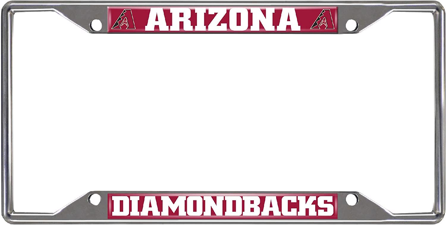 Arizona Diamondbacks Metal License Plate Frame Tag Cover Chrome 6x12 Inch