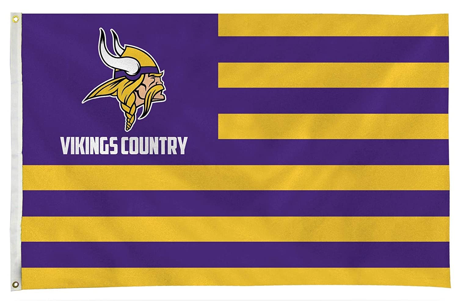 Minnesota Vikings Premium 3x5 Feet Flag Banner, Country Design, Metal Grommets, Outdoor Use, Single Sided