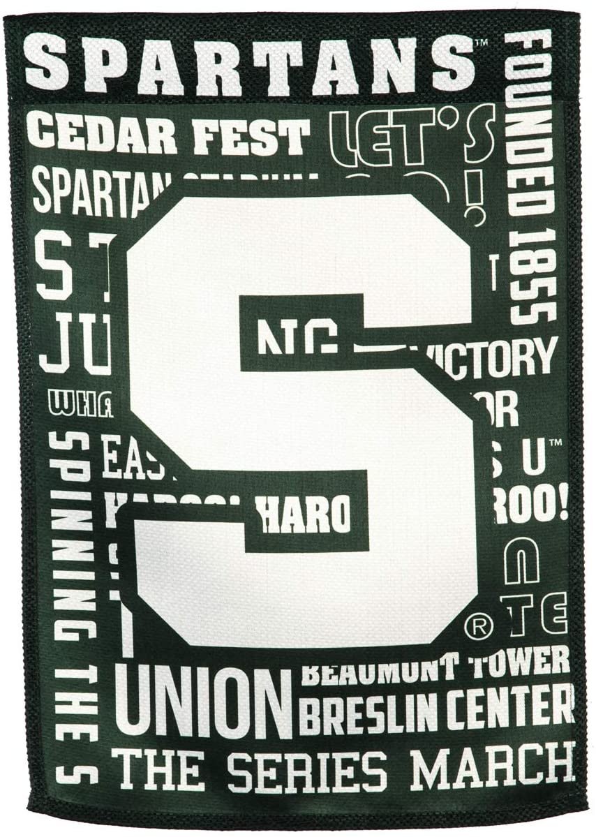Michigan State Spartans Fan Rules Garden Flag Double Sided 13 x 18 Inches University