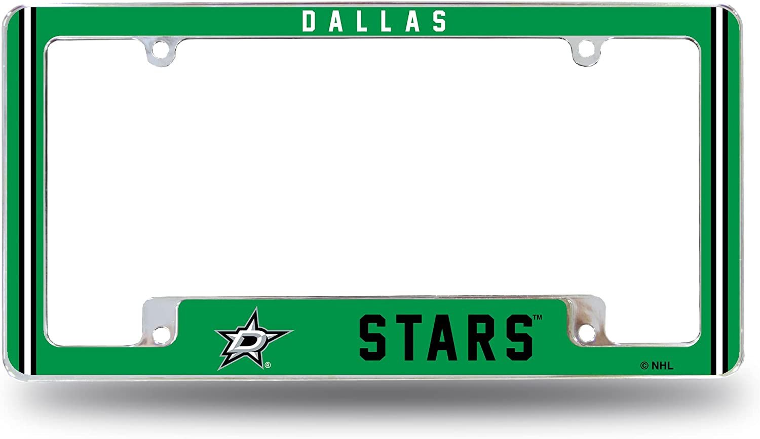 Dallas Stars Metal License Plate Frame Chrome Tag Cover Alternate Design 6x12 Inch