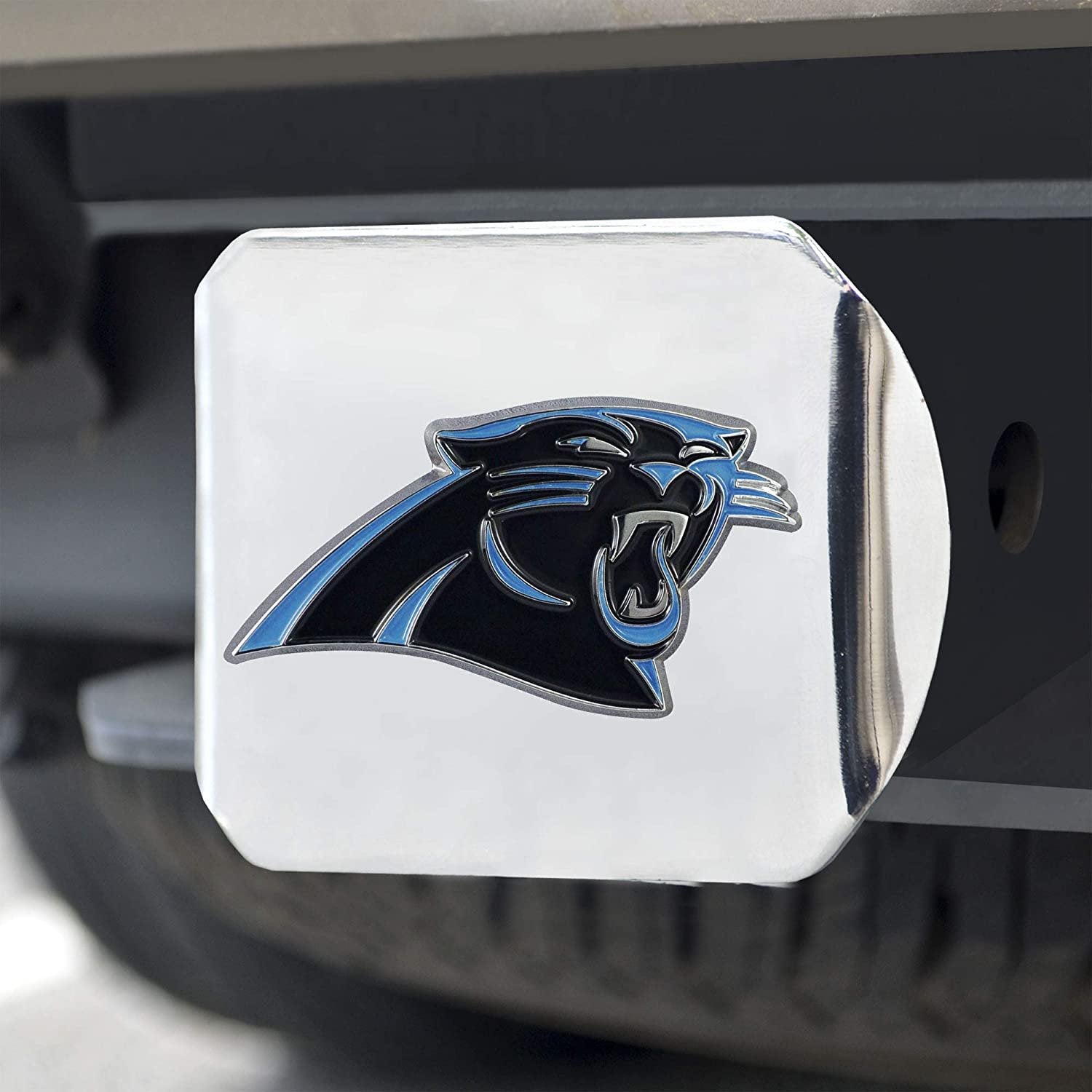 Carolina Panthers Hitch Cover Solid Metal with Color Metal Emblem 2" Square Type III