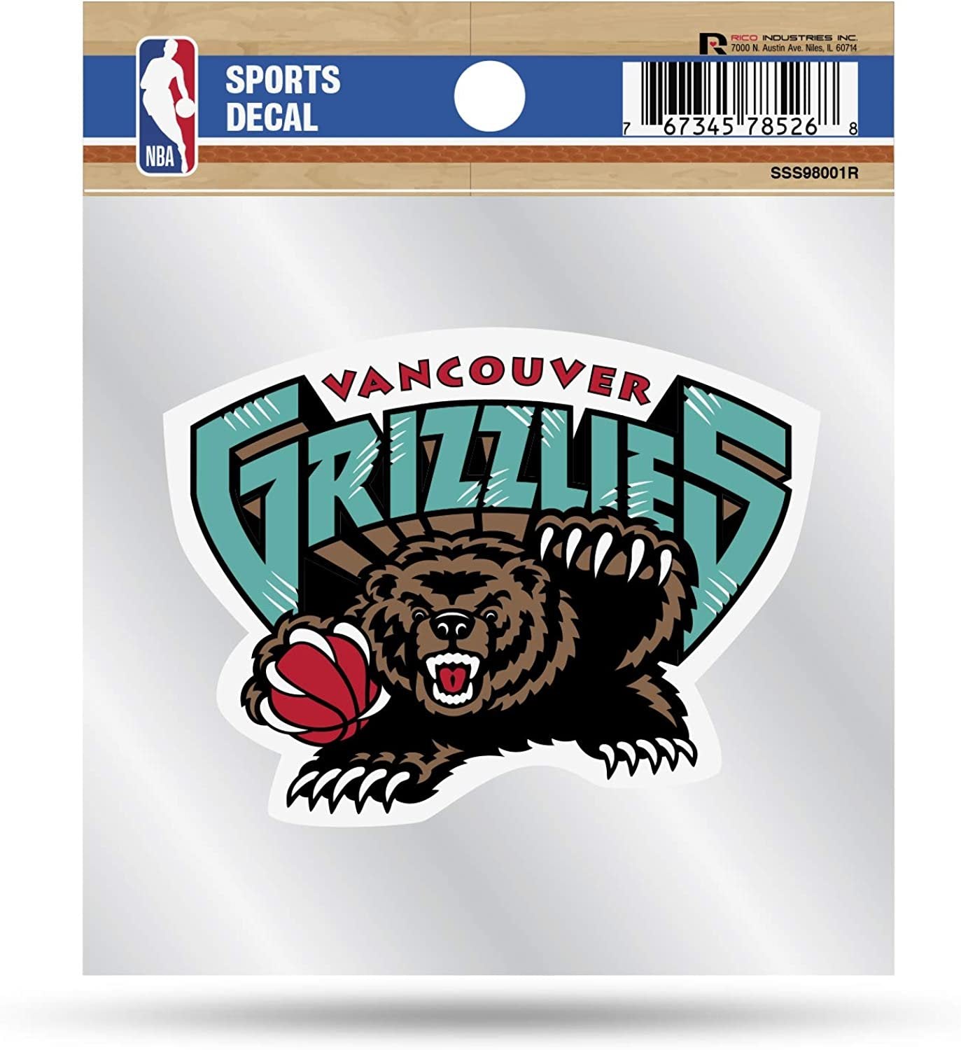 Memphis Grizzlies 4x4 Decal Sticker Retro Logo Clear Backing