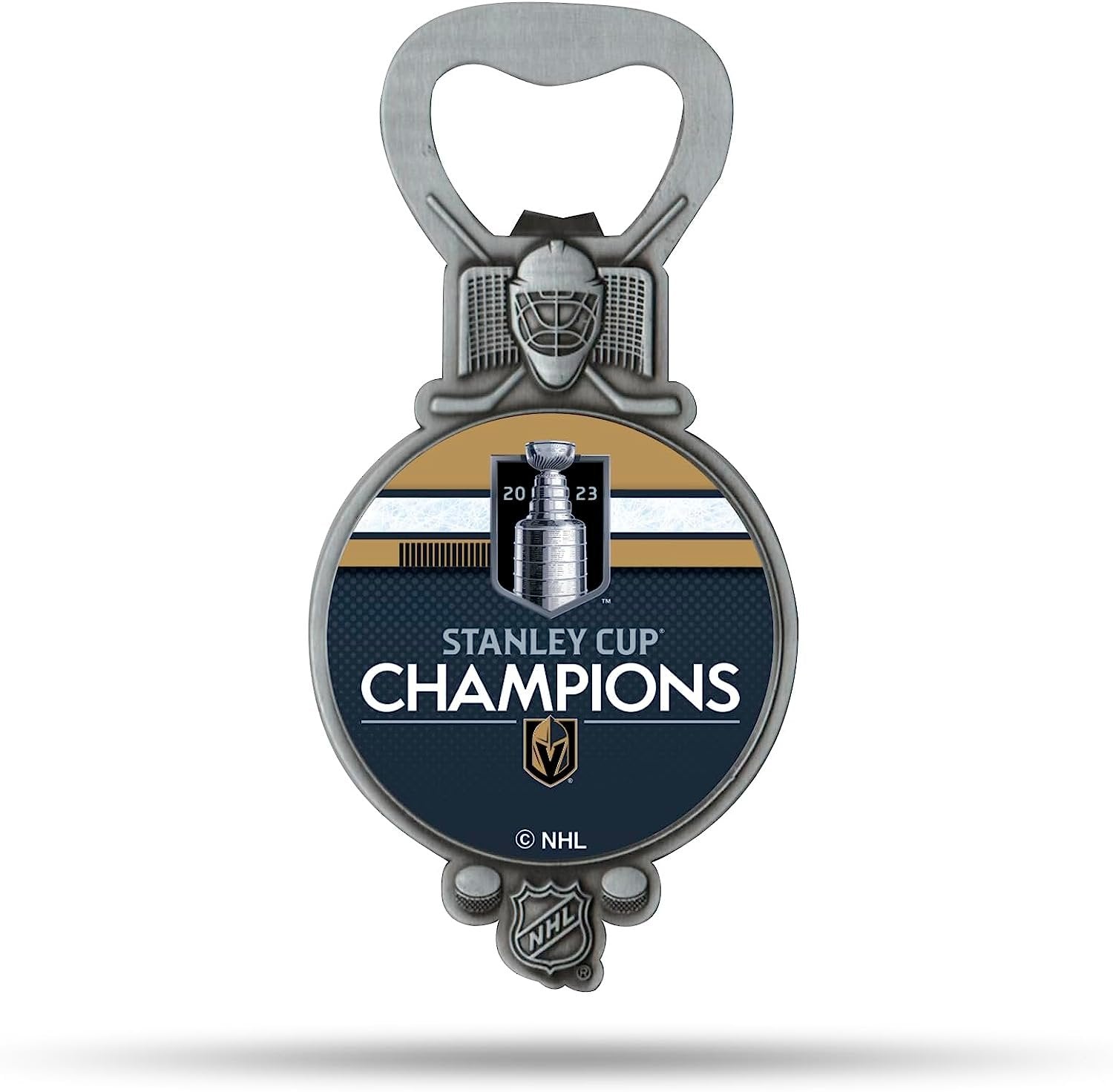 Vegas Golden Knights 2023 Stanley Cup Champions Magnetic Bottle Opener, Stainless Steel, Solid Metal, 3x2 Inch