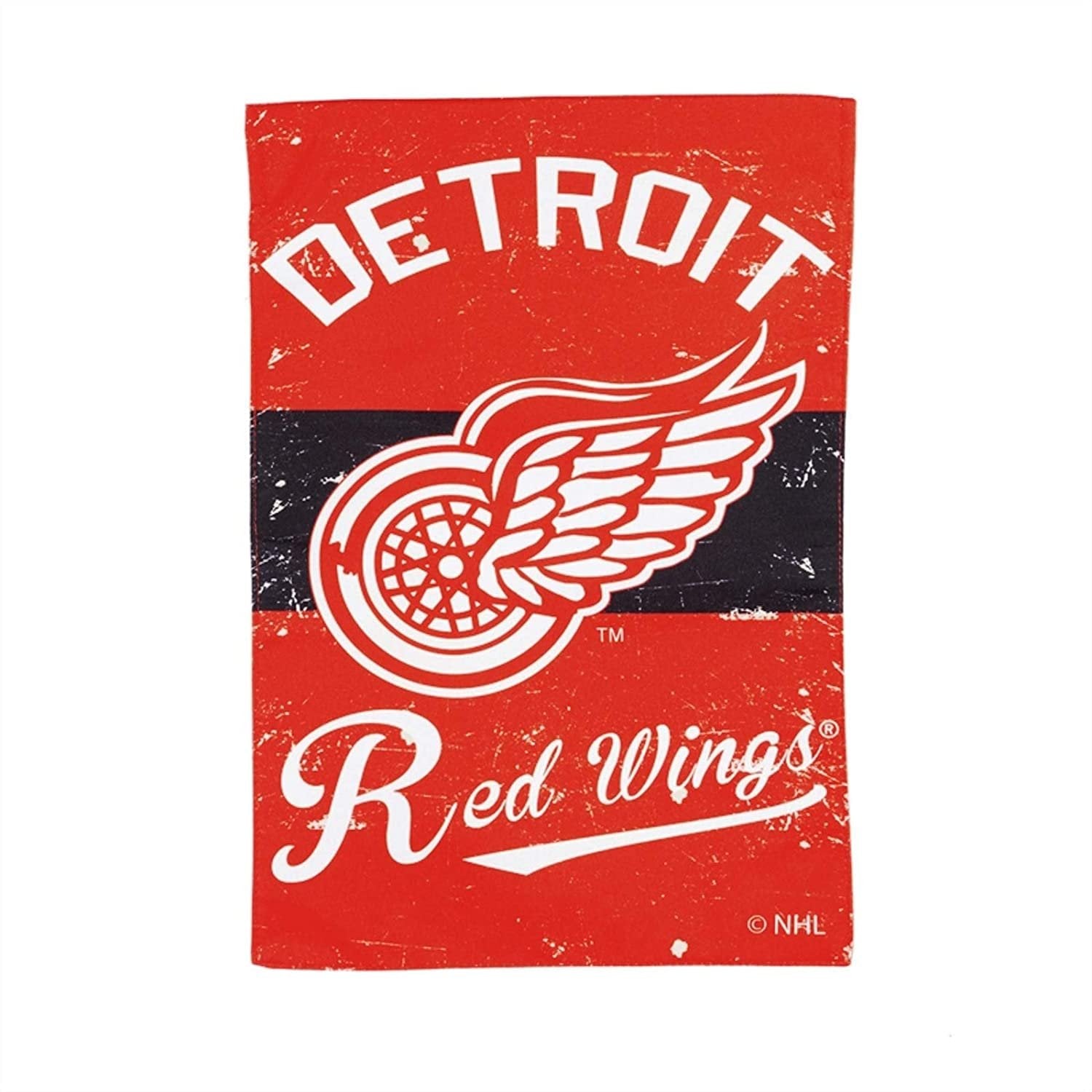 Detroit Red Wings Premium House Flag Banner, Double Sided, Retro Vintage Style, Linen, 28x44 Inch