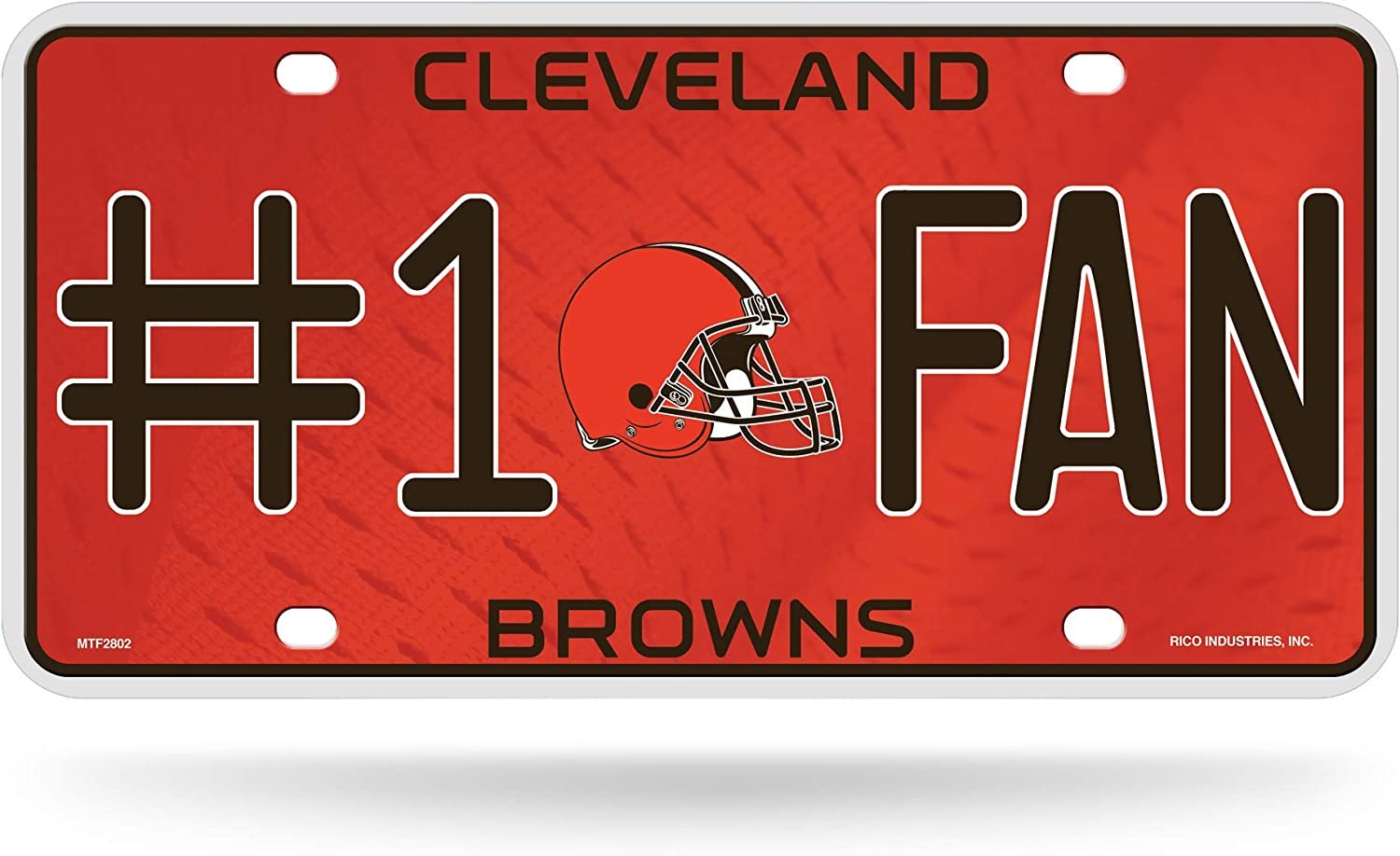 Cleveland Browns #1 Fan Metal License Plate Tag