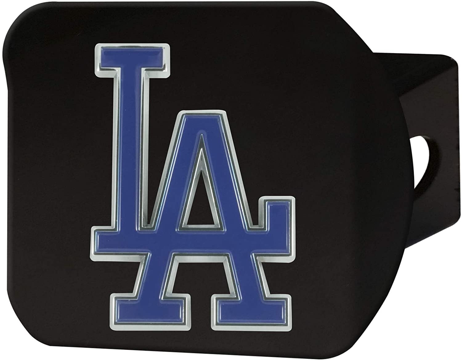 Los Angeles Dodgers Hitch Cover Black Solid Metal with Raised Color Metal Emblem 2" Square Type III