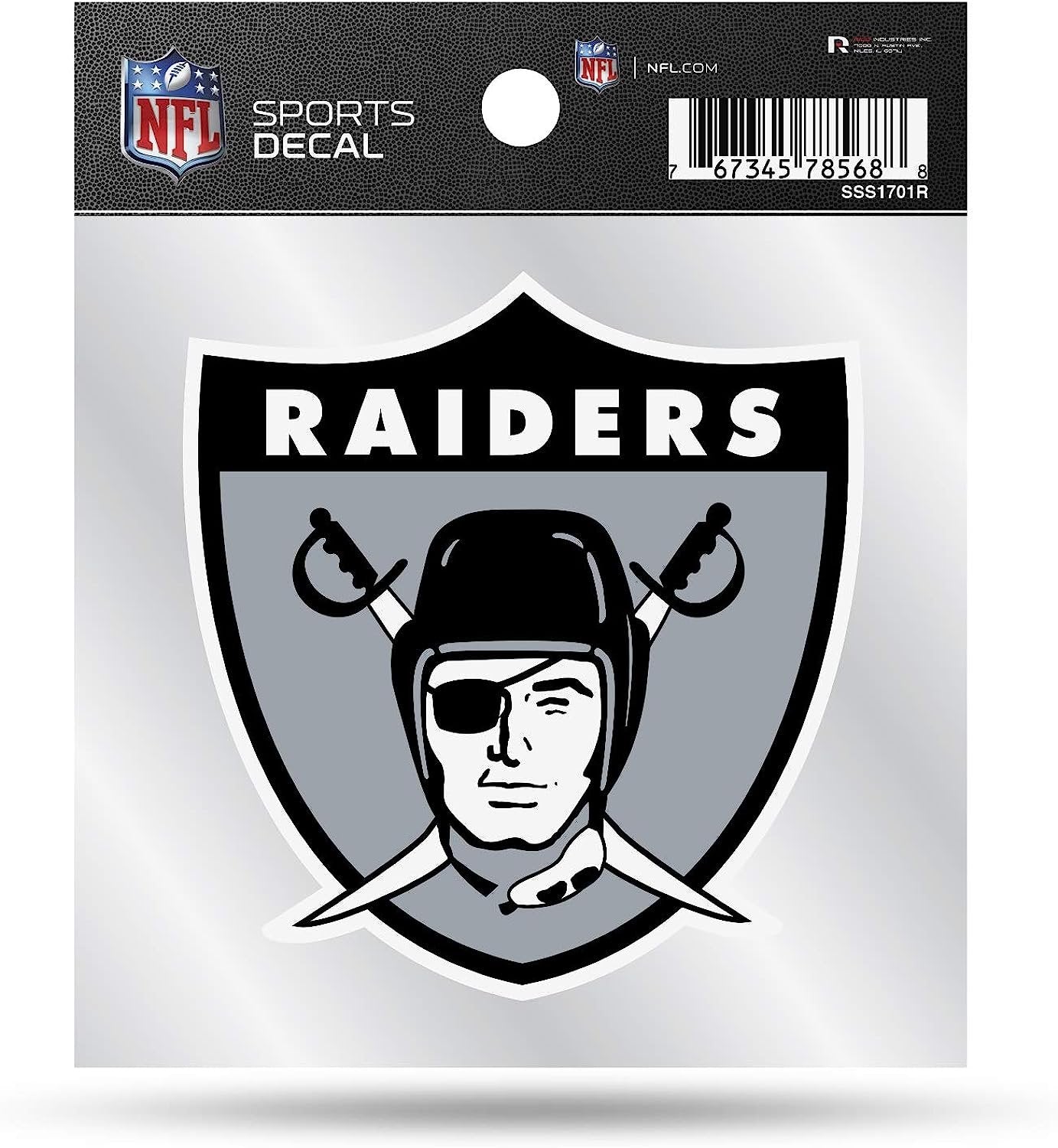 Las Vegas Raiders 4x4 Inch Die Cut Decal Sticker, Retro Logo, Clear Backing