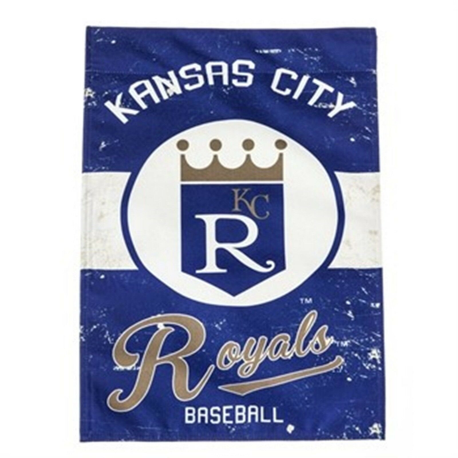 Kansas City Royals Premium House Flag Banner, Double Sided, Retro Vintage Style, Linen, 28x44 Inch