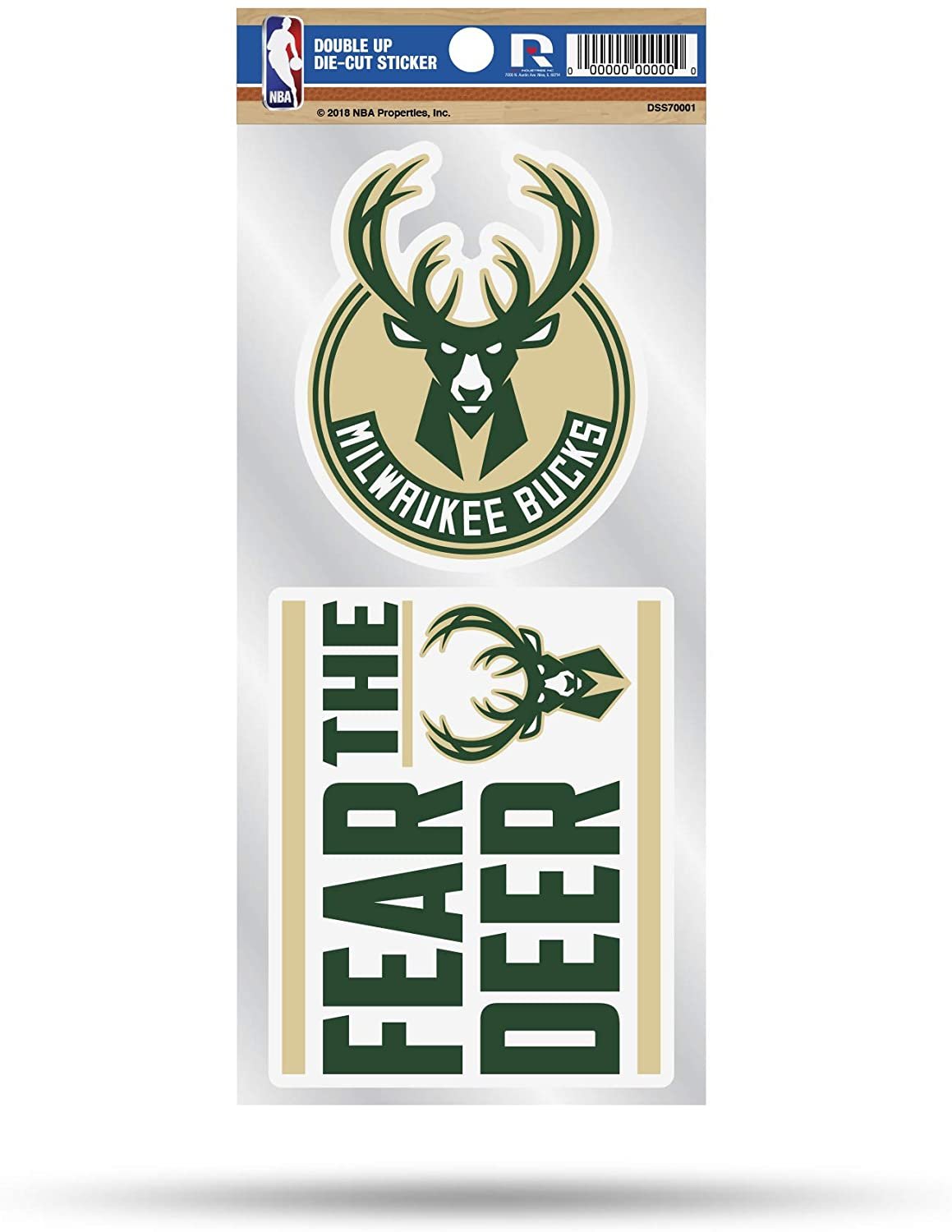 Milwaukee Bucks Double Up Die Cut 2-Piece Sticker Sheet