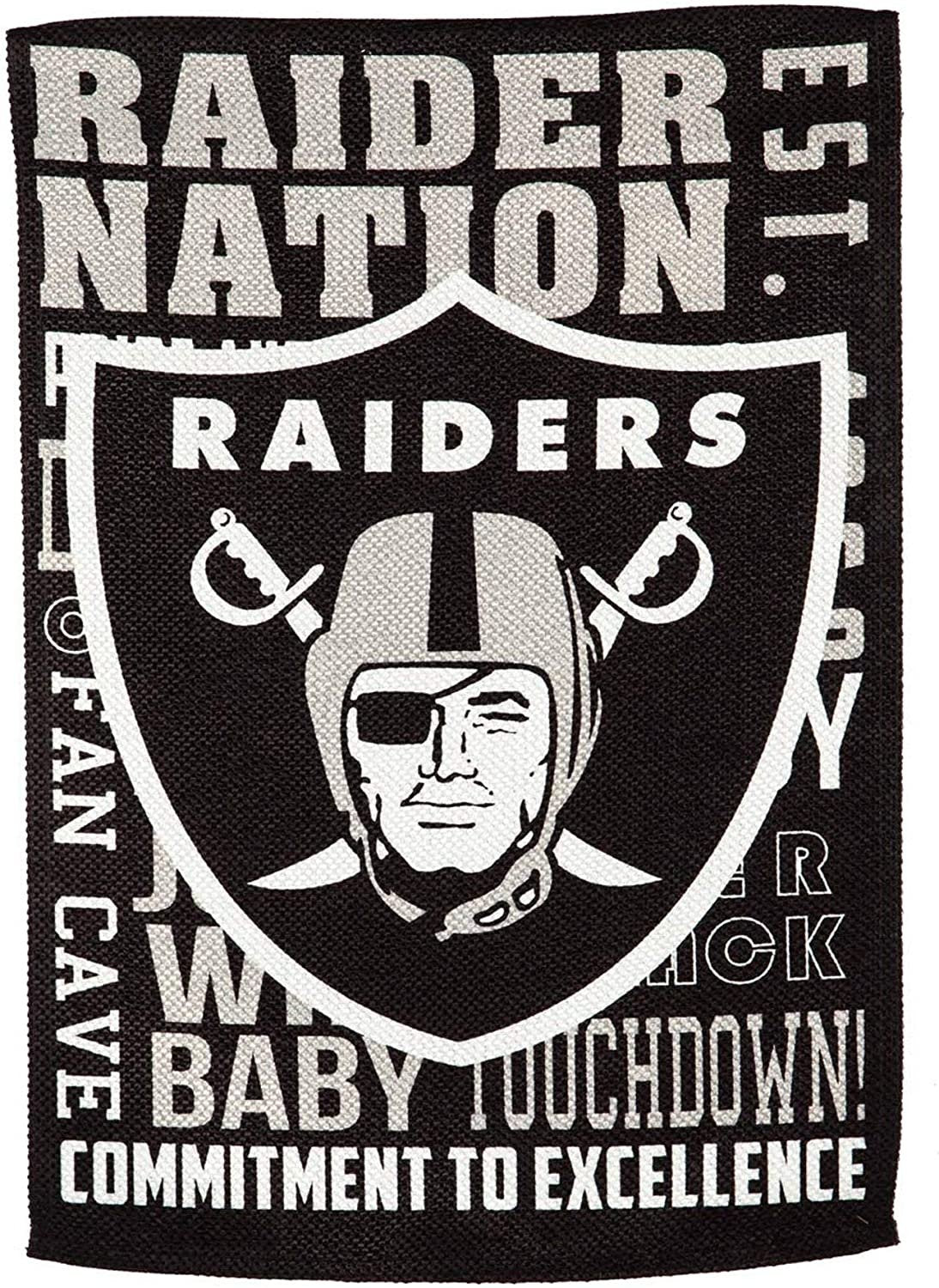 Las Vegas Raiders Premium Double Sided Garden Flag Banner, Fan Rules Style, 13x18 Inch, Display Pole Sold Separately
