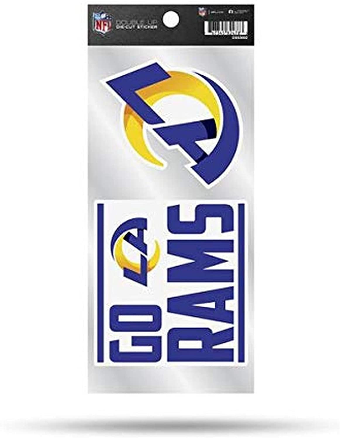 Los Angeles Rams 2-Piece Double Up Die Cut Sticker Decal Sheet, 4x8 Inch