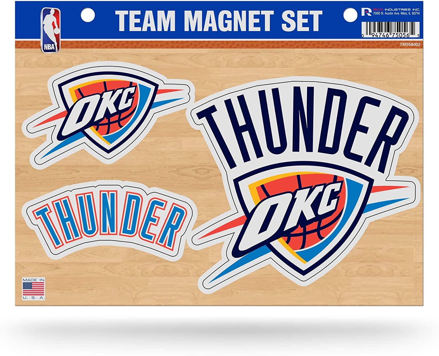 Oklahoma City Thunder Multi Magnet Set, 8.5x11 Inch Sheet, Die Cut, Auto Home