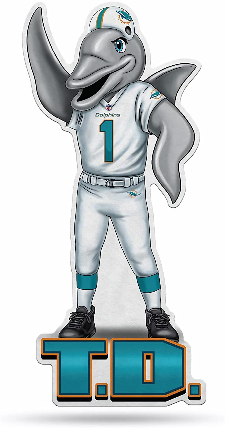 Miami Dolphins Pennant Mascot Logo 18 Inch Soft Felt