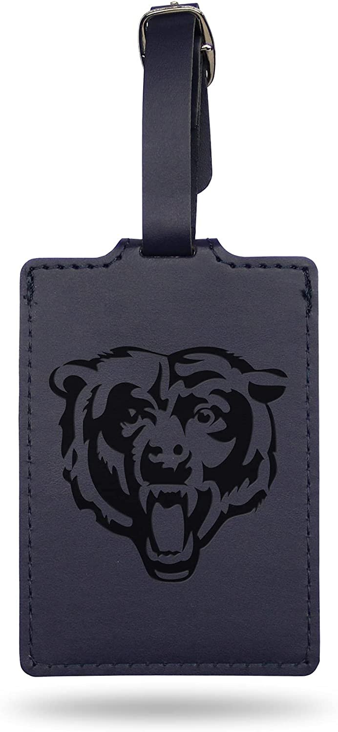 Chicago Bears Luggage Bag Tag Laser Engraved Ultra Suede Includes ID Card