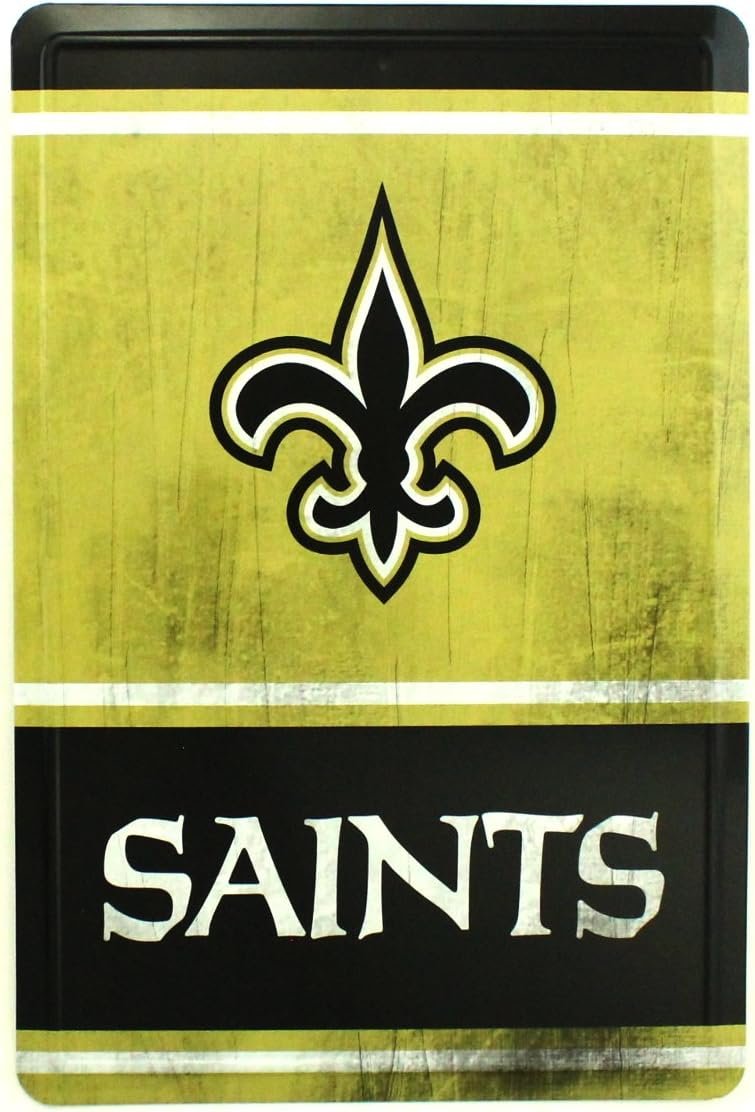 New Orleans Saints Tin Metal Wall Parking Sign, Vintage Style, 8.5x11 Inch, Great for Man Cave, Bed Room, Office, Home Decor