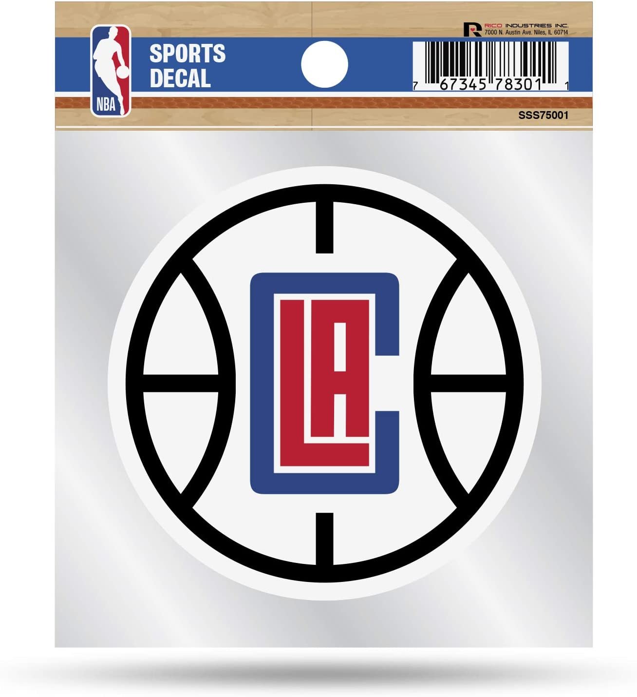 Los Angeles Clippers 4x4 Inch Die Cut Decal Sticker, Primary Logo, Clear Backing