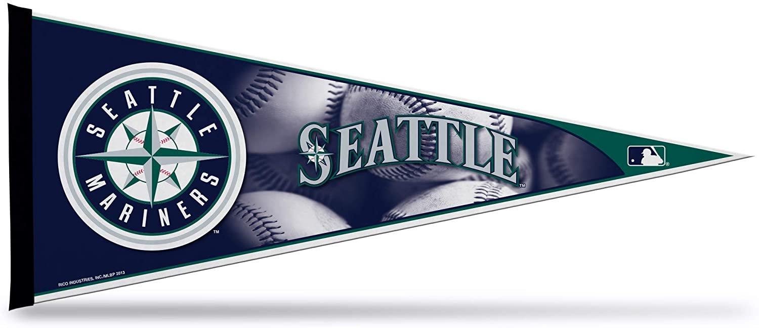 Seattle Mariners Soft Felt Pennant, Primary Design, 12x30 Inch, Easy To Hang