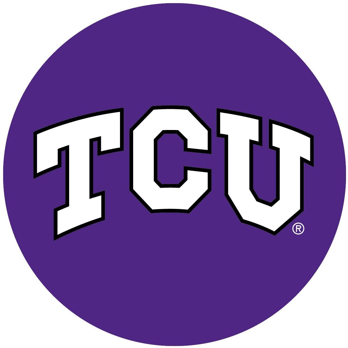 TCU Horned Frogs Texas Christian Decal RR 4" Round Vinyl Auto Home Window Glass University of