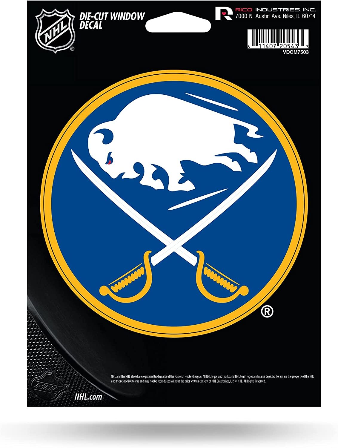 Buffalo Sabres 5 Inch Die Cut Flat Vinyl Decal Sticker Full Adhesive Backing