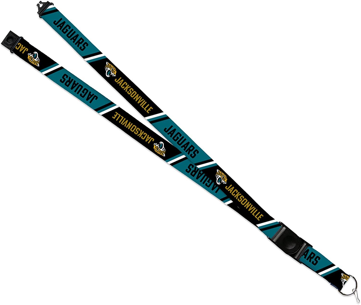 Jacksonville Jaguars Lanyard Keychain Double Sided Breakaway Safety Design Adult 18 Inch