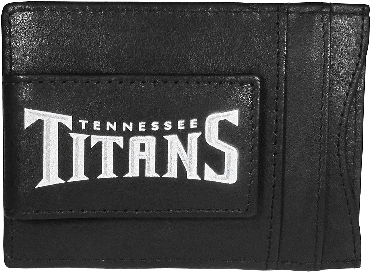 Tennessee Titans Black Leather Wallet, Front Pocket Magnetic Money Clip, Printed Logo