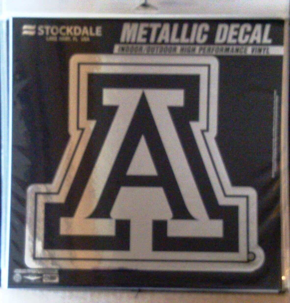 University of Arizona Wildcats 12 Inch Decal Sticker, Metallic Chrome Shimmer Design