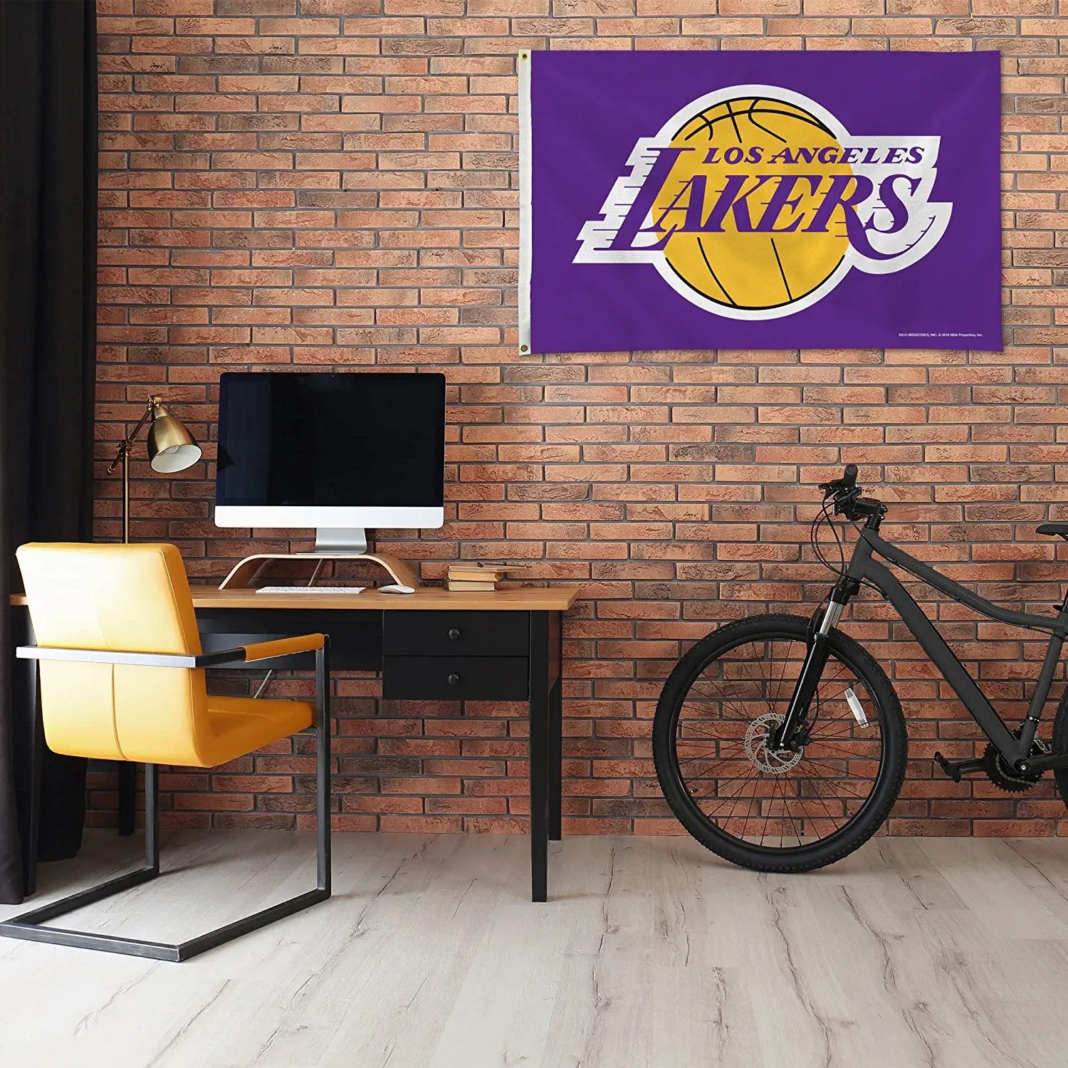 Los Angeles Lakers Premium 3x5 Feet Flag Banner, Purple Design, Metal Grommets, Outdoor Use, Single Sided