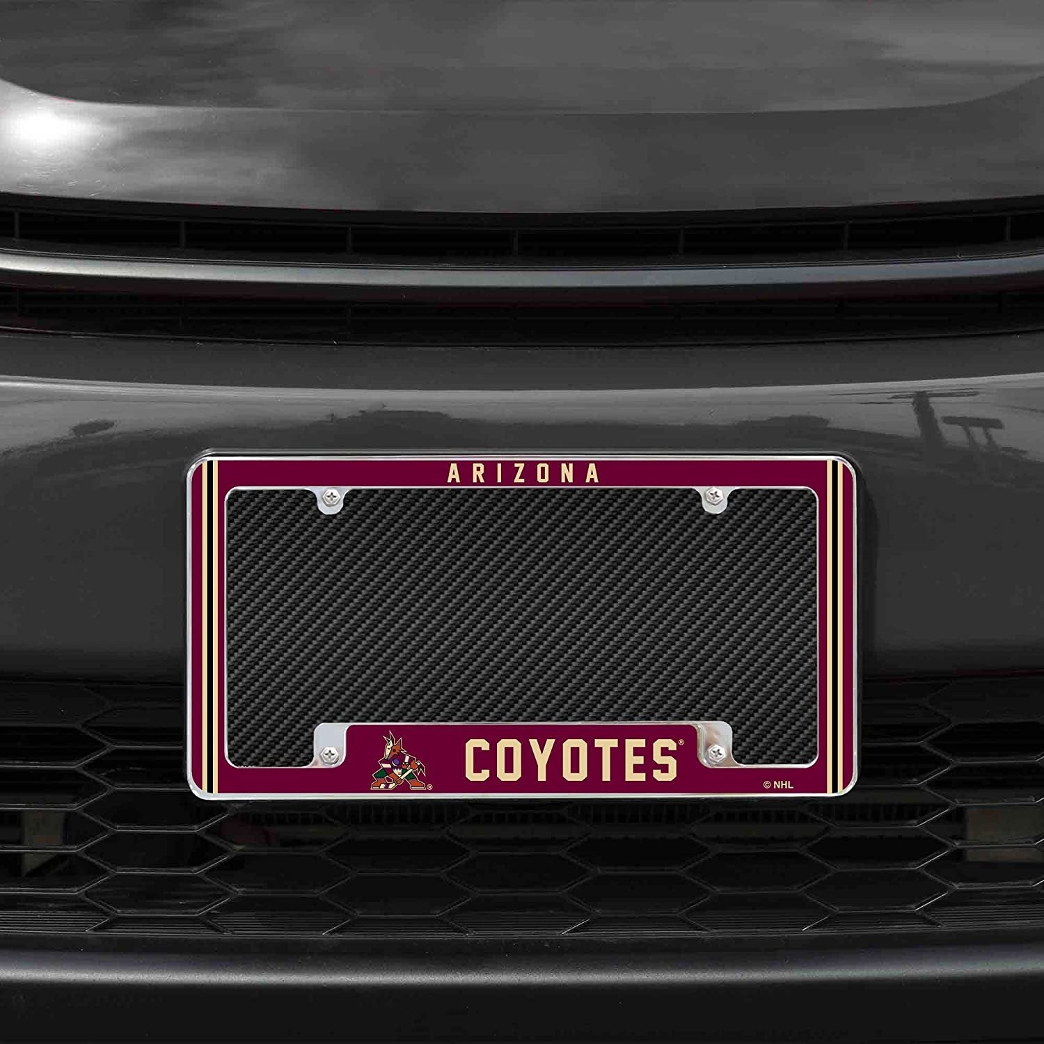 Arizona Coyotes Metal License Plate Frame Chrome Tag Cover Alternate Design 6x12 Inch