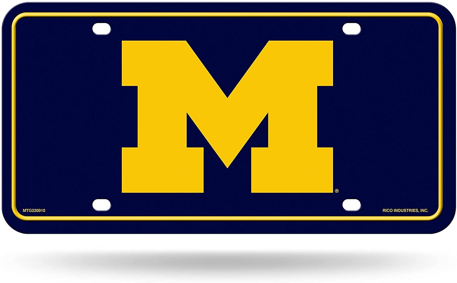 University of Michigan Wolverines Metal Auto Tag License Plate, Logo Design, 6x12 Inch