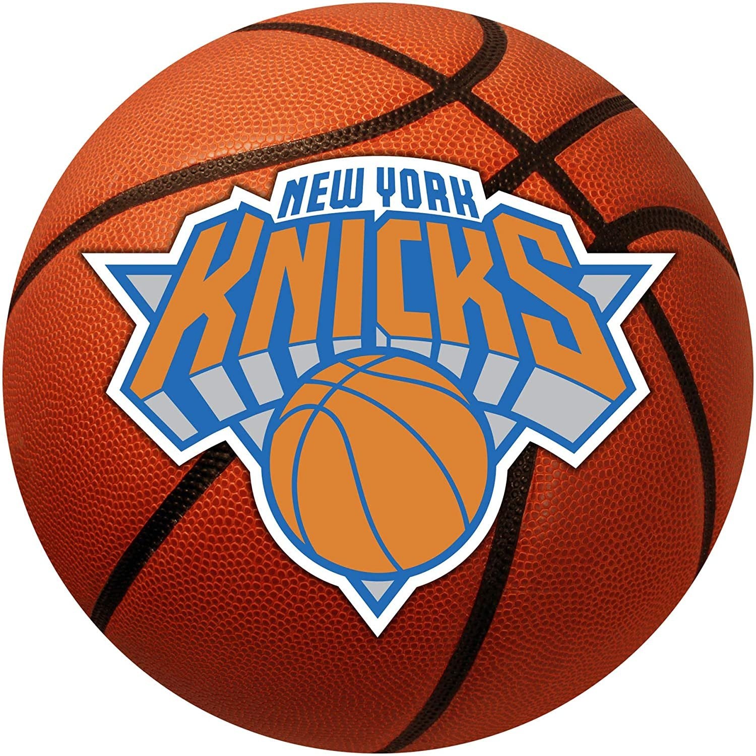 New York Knicks 27 Inch Area Rug Floor Mat, Nylon, Anti-Skid Backing, Basketball Shaped