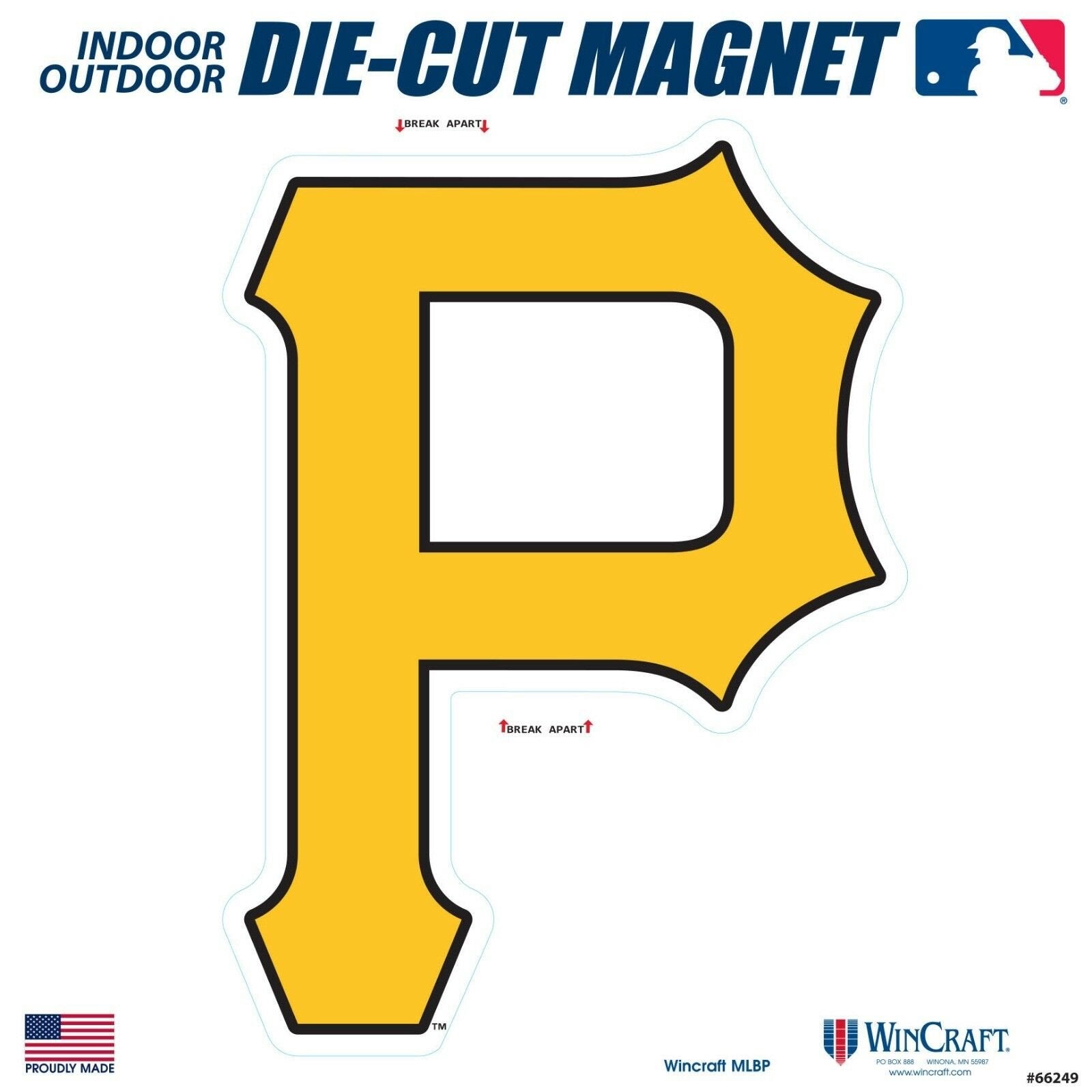 Pittsburgh Pirates SD 12" Logo MAGNET DieCut Vinyl Auto Home Heavy Duty Baseball