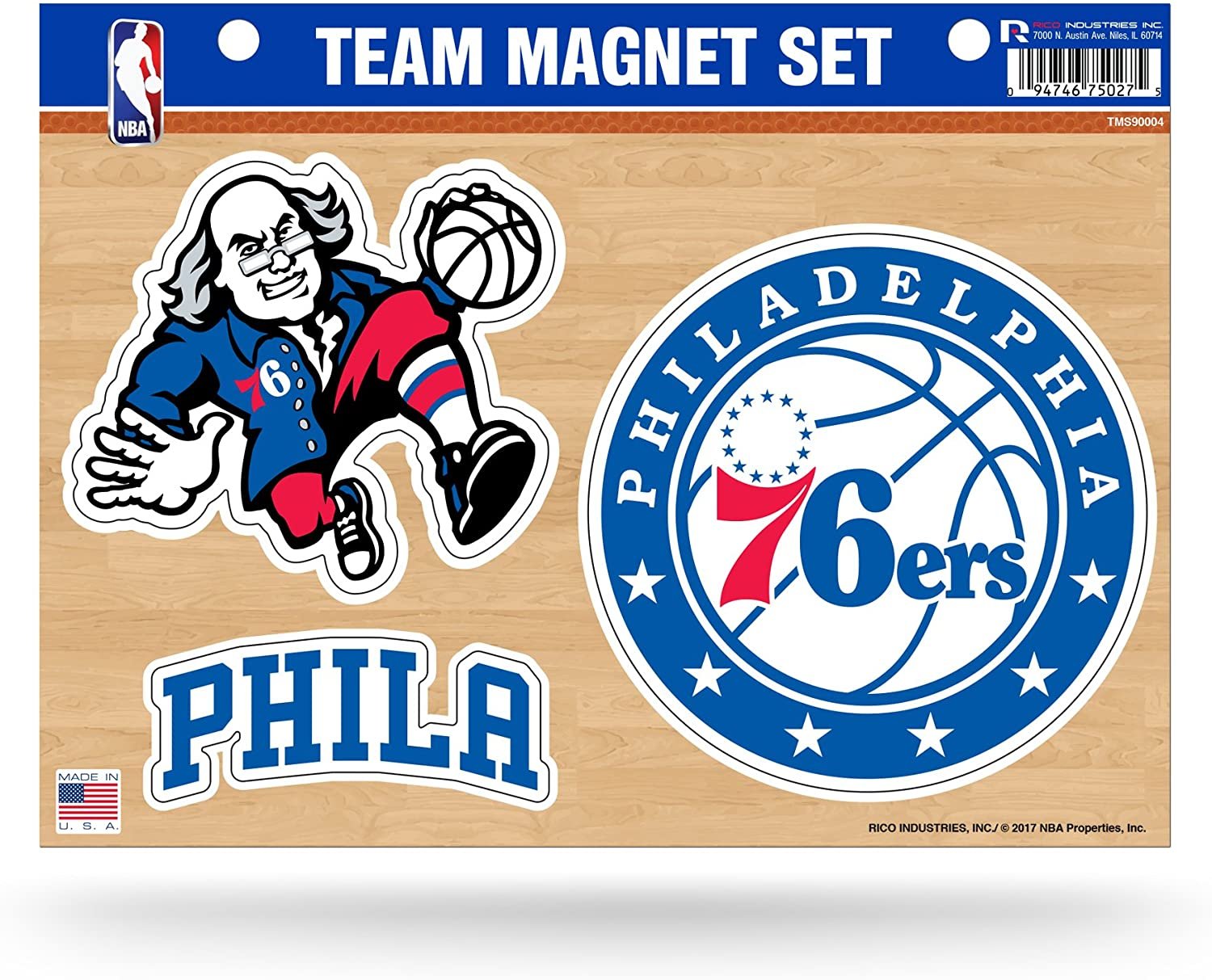 Philadelphia 76ers Team Multi Magnet Set, 8.5x11 Inch Sheet, Die Cut, Auto Home