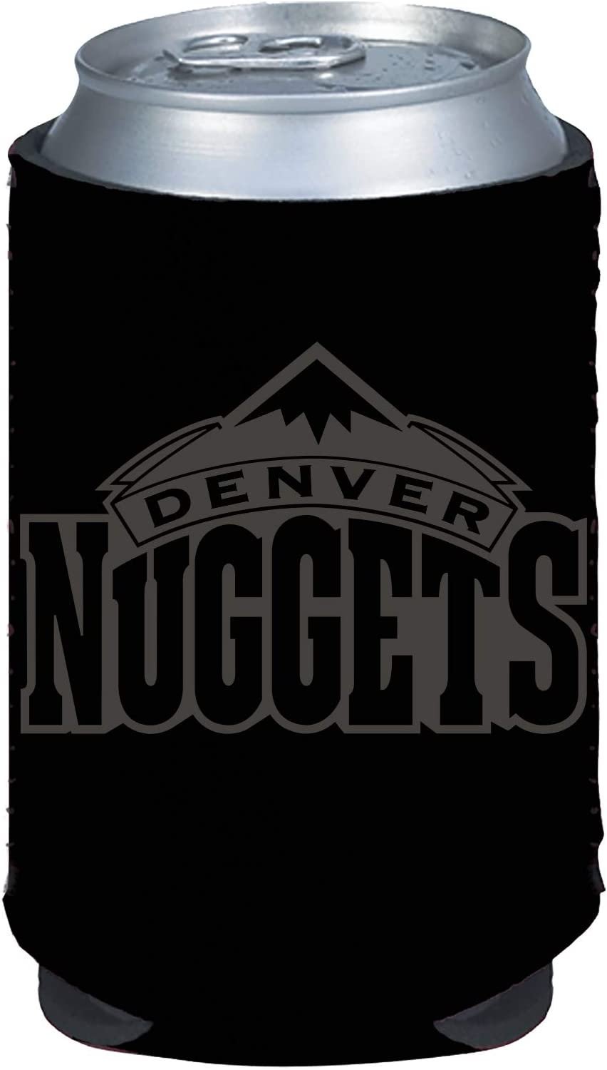 Denver Nuggets 2-Pack Tonal Black Design 12oz CAN Neoprene Beverage Insulator Holder Cooler Basketball