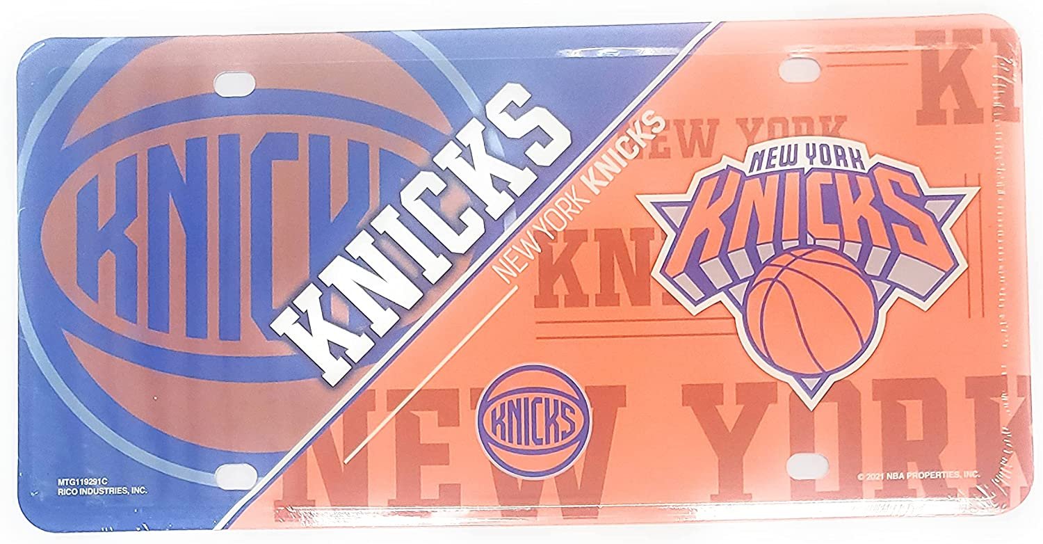 New York Knicks Metal Auto Tag License Plate, Split Design, 6x12 Inch