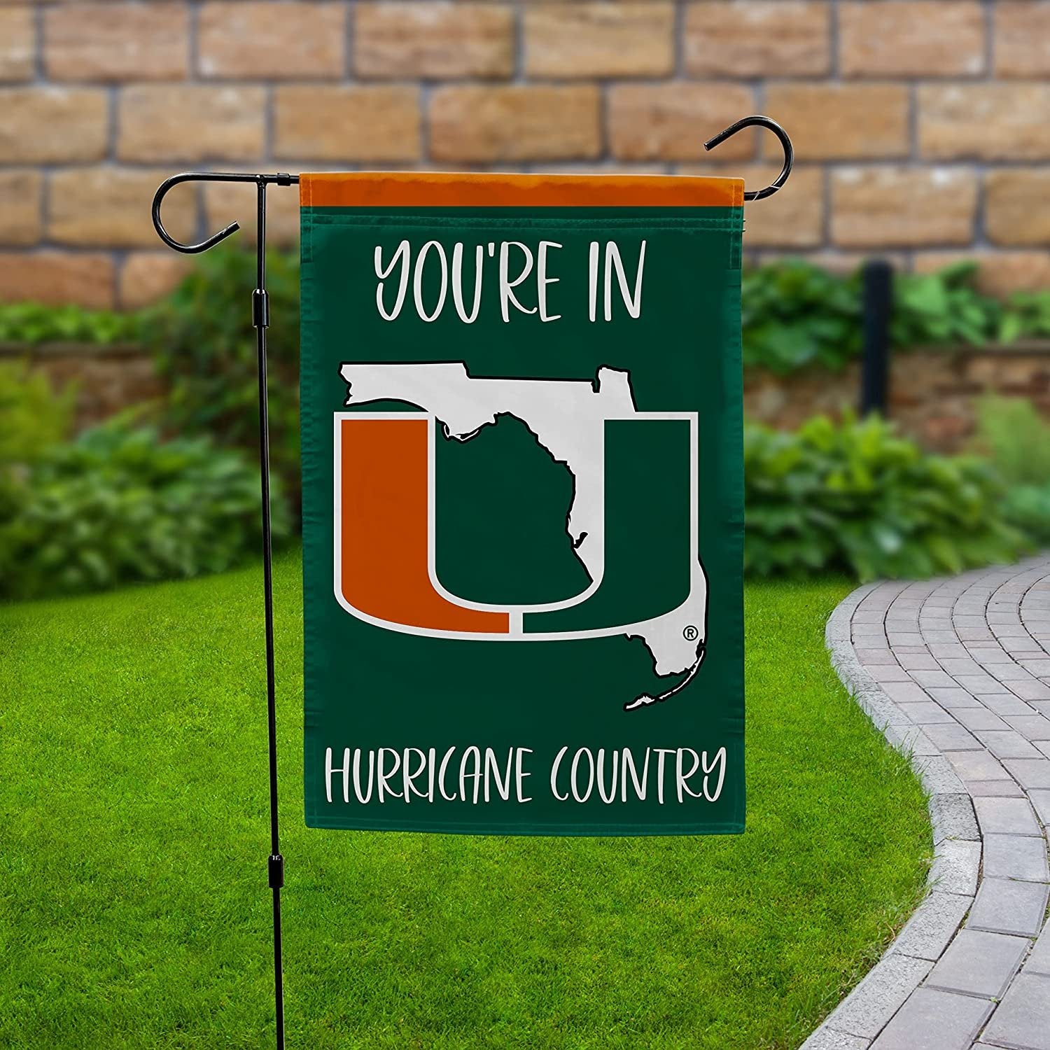 University of Miami Hurricanes Double Sided Garden Flag Banner 12x18 Inch Country Design