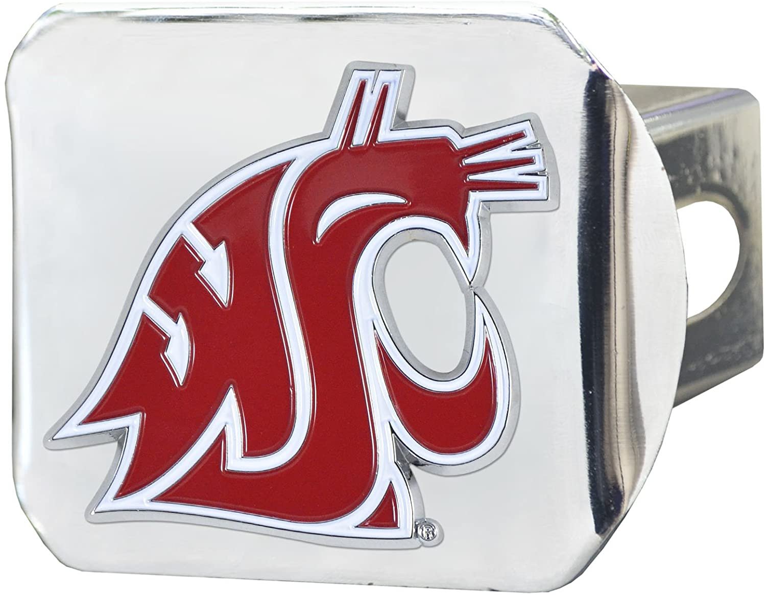 Washington State Cougars Hitch Cover Solid Metal with Raised Color Metal Emblem 2" Square Type III University